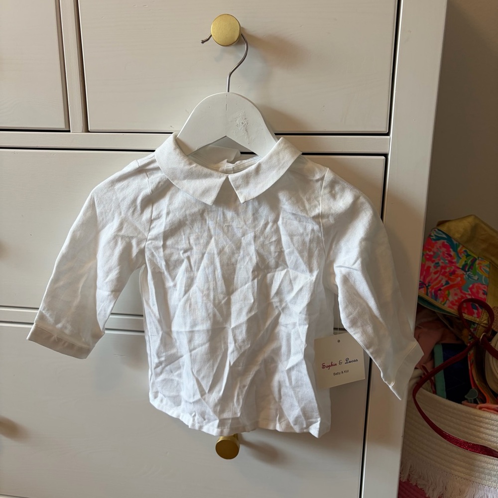 Sophie & Lucas White Collared Shirt NWT Size 12 Months